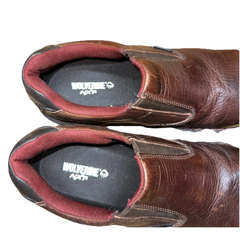 Wolverine Falcon Brown‎ Leather Composite Toe Slip-On Work Shoe W08397 Men's 10M - Picture 9 of 12